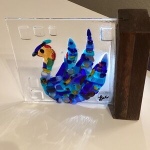 Laura Ann Cohn LAC Birds (tm) Signed Fused Art Glass Sculpture Gospel Glass